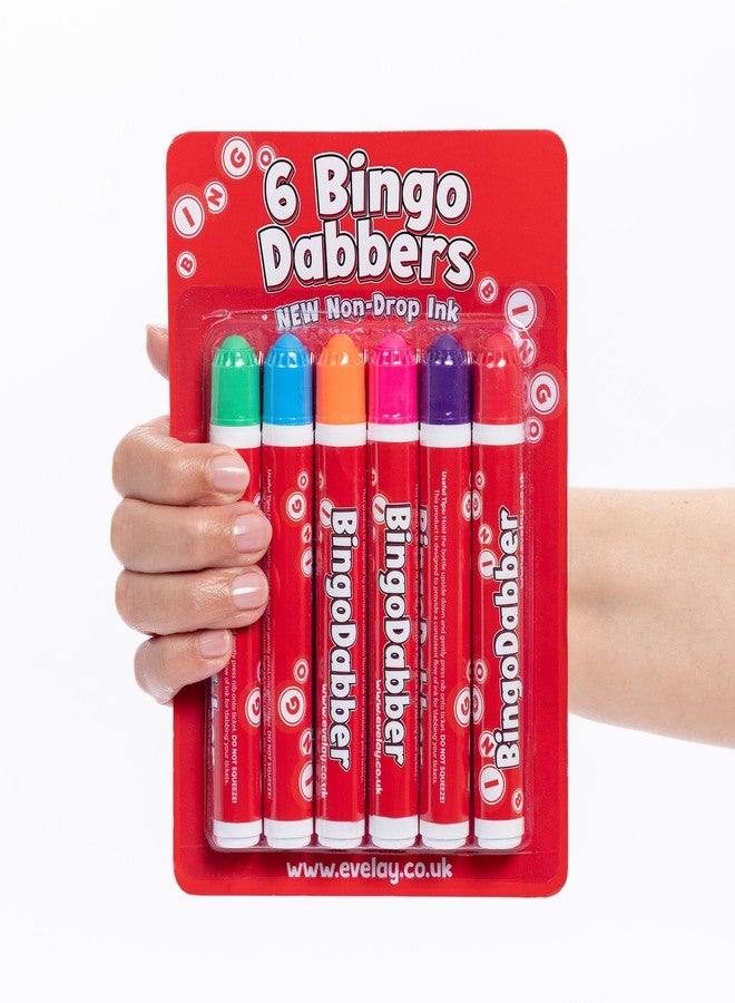 evelay Bingo Daubers Markers Mixed Colors Pens for Bingo Tickets Games - Pack of 6 - Image 2