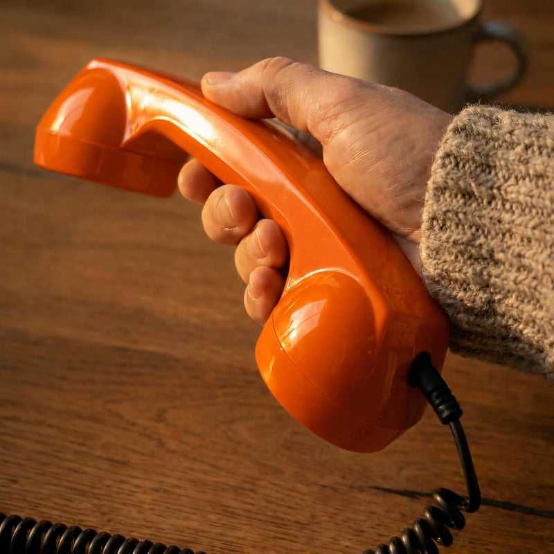 Opis Technology OPIS 60s Micro: Cellphone Retro handset/Old-Style Headset for All Cell-Phones (Orange) - Image 3