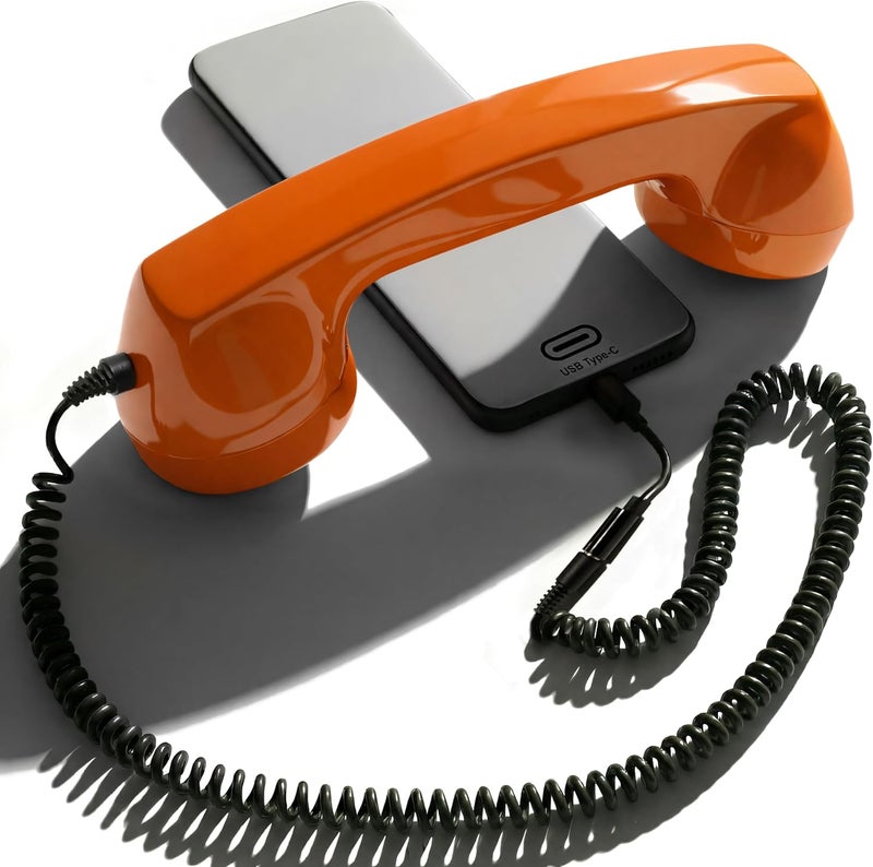 Opis Technology OPIS 60s Micro: Cellphone Retro handset/Old-Style Headset for All Cell-Phones (Orange) - Image 1