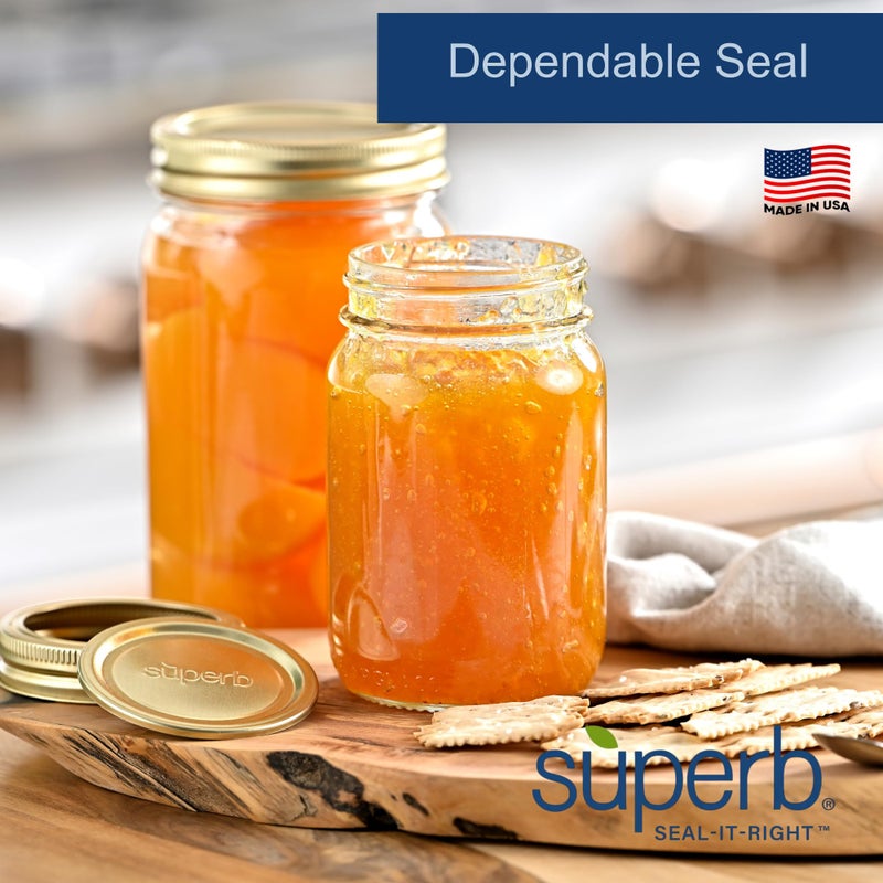 Superb Sealing Solutions Superb Canning Lids â€“ Regular Mouth Mason Jar Lids â€“ Bakerâ€™s Dozen/Bulk Package of 156 Lids â€“ Made in the USA - Image 5