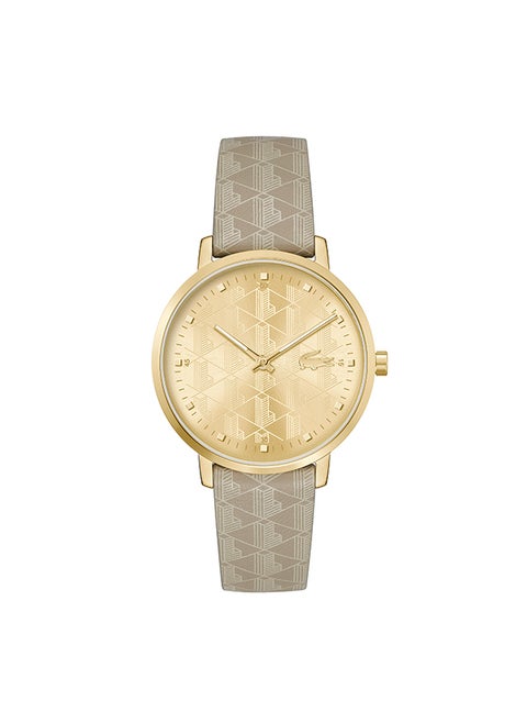 Women's Analog Round Shape Leather Wrist Watch 2001357 - 35 Mm