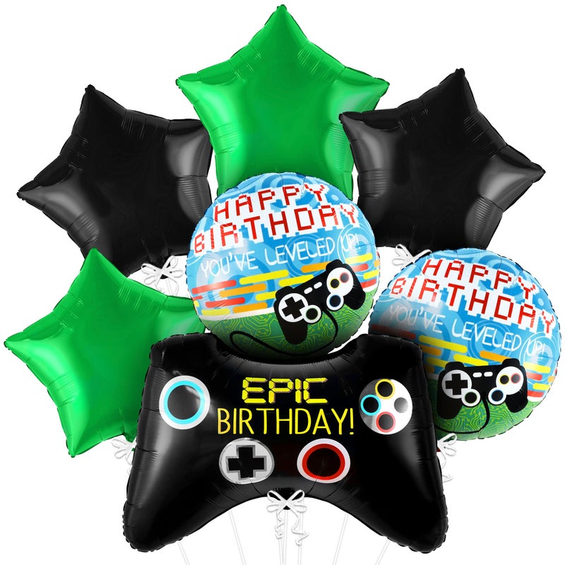 MANGO KatchOn Pack 7 Huge Video Game Balloons  Gaming Birthday Decorations  Level Up Birthday Decorations - Image 2