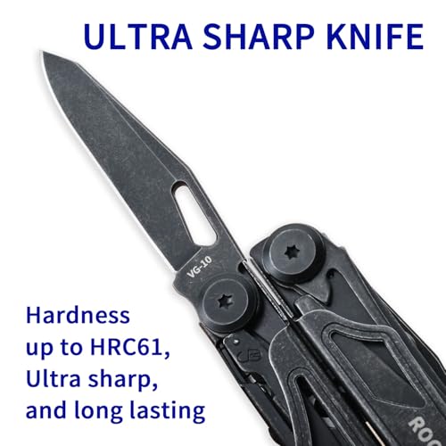 ROCKTOL Multitool, VG-10 Blade, 29-in-1 Multitool Pliers with Replaceable Wire Cutters and Saw, Heavy-duty Stainless Steel Multi-tool Set and Nylon Sheath for Camping Survival multi tool for Man - Image 3