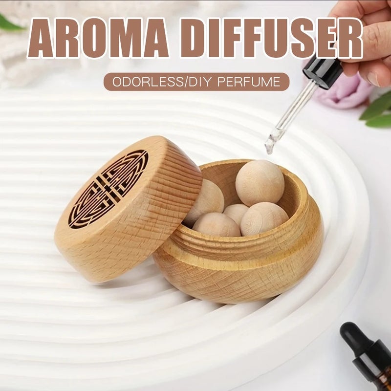 Ancient Portable No Perfume DIY Fragrance Wooden Box Aroma Diffuser - Home & Car Decor - Image 2