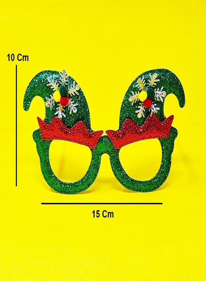 PARTEET Christmas Goggles For Christmas Party - Merry Christmas Googles and Santa Cap Goggles For Kids (Pack of 6)(Red/Green) - Image 4