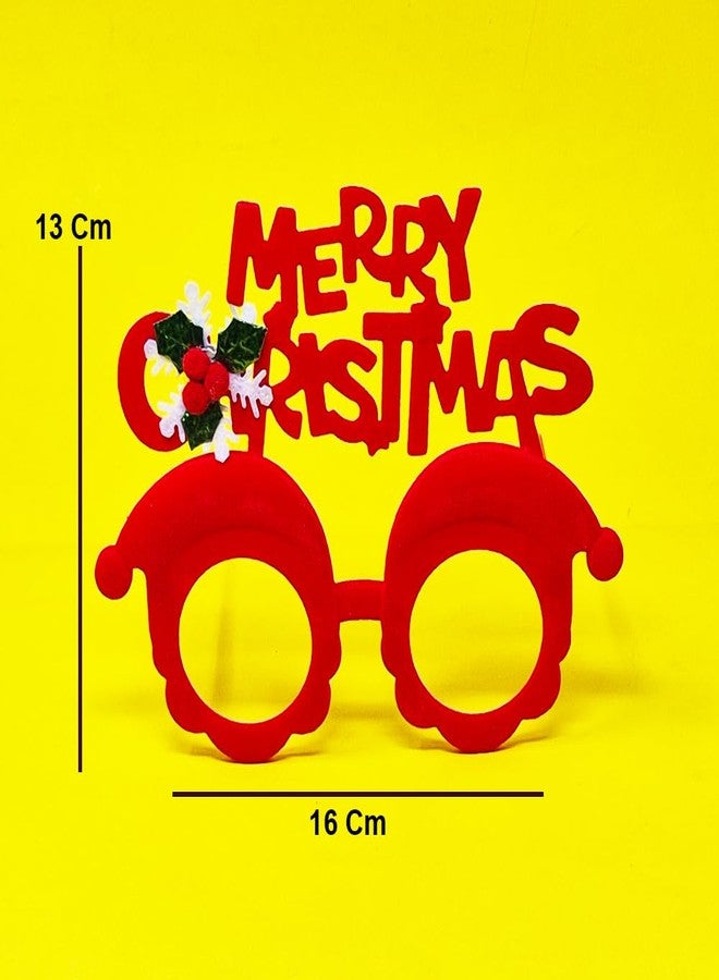 PARTEET Christmas Goggles For Christmas Party - Merry Christmas Googles and Santa Cap Goggles For Kids (Pack of 6)(Red/Green) - Image 3