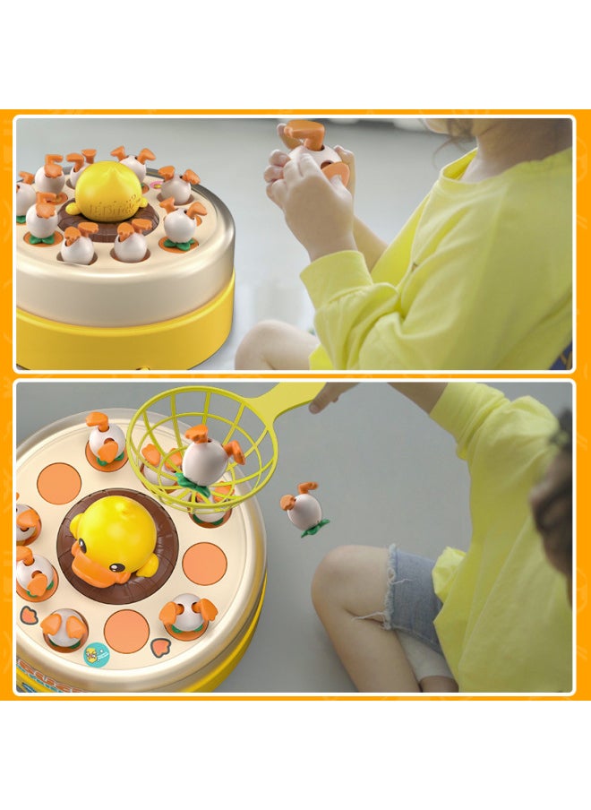null - B.Duck Little Yellow Duck Concentration Training Parent-child Interaction Baby Educational Bounce Net Fishing Plate Toy Gift-Color:Bounce Plate + [ordinary Battery]] - Image 1