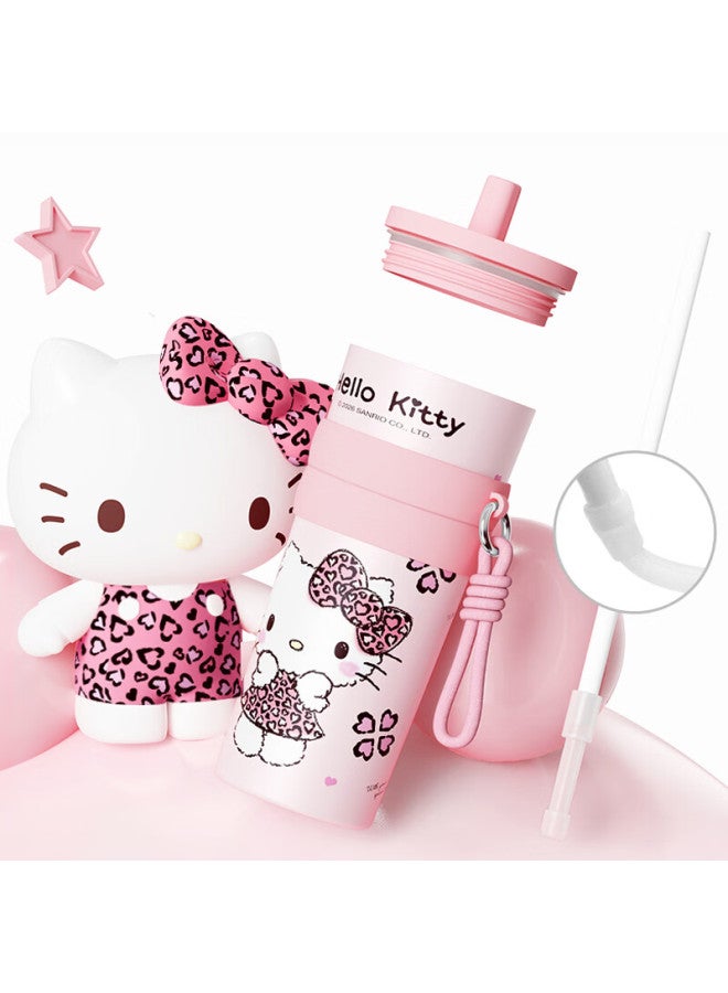 Miniso Sanrio Trendy Cute Series Heartfelt Straw Insulated Cup Brown Leopard Print Kt - Image 5