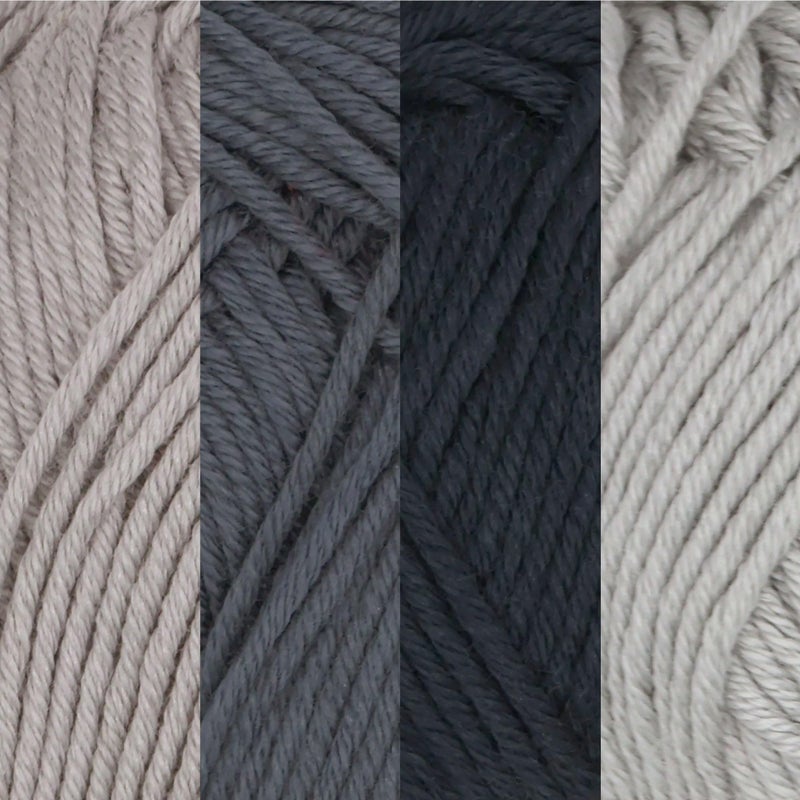 BambooMN JubileeYarn Bamboo Cotton Sport Yarn - 50g/Skein - Shades of Grey - 4 Skeins - Image 2