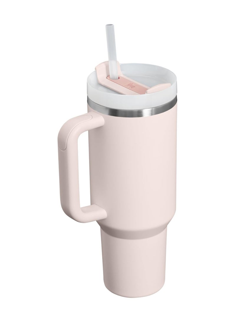 Stanley Style 40oz Insulated Tumbler FlowState 3-Position Lid Reusable Straw Double Wall Vacuum Cold Hot Drinks (Rose Quartz 2.0) - Image 3