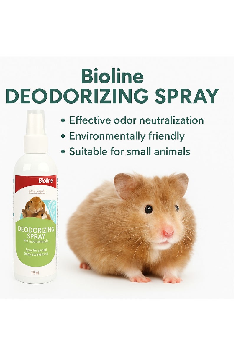 بايولاين بخاخ بايولاين لإزالة الروائح للحيوانات الصغيرة – 175 مل | مزيل روائح آمن | مناسب للأقفاص والمساحات المنزلية | تركيبة صديقة للبيئة - Image 2