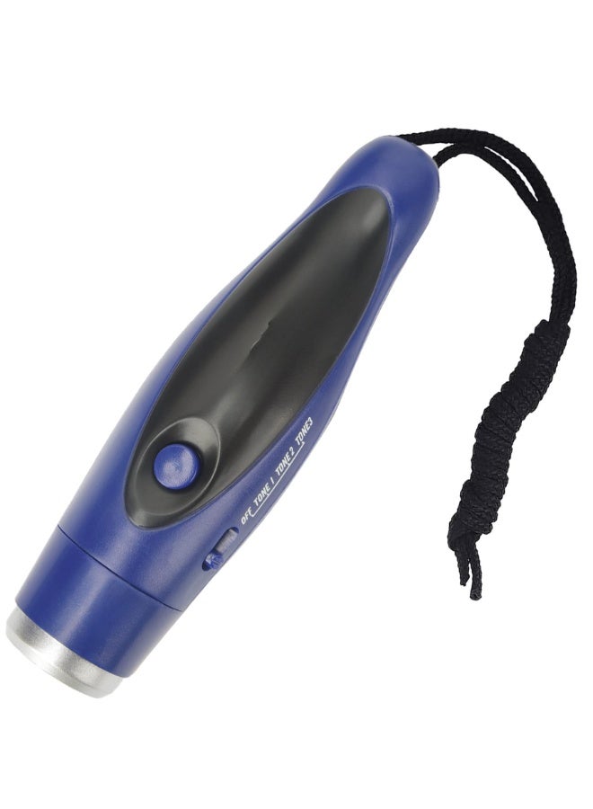 شابية صفارة إلكترونية، صفارة تعمل بالبطارية، قابلة للتعديل بثلاثة مستويات صوت مختلفة، صفارة مع حبل، صفارات إلكترونية محمولة للحكام ومدربي الكرة الطائرة والمعلمين ورياضة كرة القدم وتدريب الحيوانات الأليفة - لون أزرق - Image 3