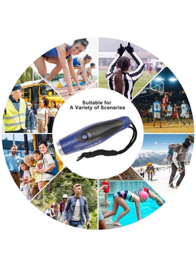 شابية صفارة إلكترونية، صفارة تعمل بالبطارية، قابلة للتعديل بثلاثة مستويات صوت مختلفة، صفارة مع حبل، صفارات إلكترونية محمولة للحكام ومدربي الكرة الطائرة والمعلمين ورياضة كرة القدم وتدريب الحيوانات الأليفة - لون أزرق - Image 5