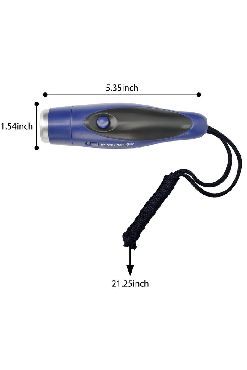 شابية صفارة إلكترونية، صفارة تعمل بالبطارية، قابلة للتعديل بثلاثة مستويات صوت مختلفة، صفارة مع حبل، صفارات إلكترونية محمولة للحكام ومدربي الكرة الطائرة والمعلمين ورياضة كرة القدم وتدريب الحيوانات الأليفة - لون أزرق - Image 2