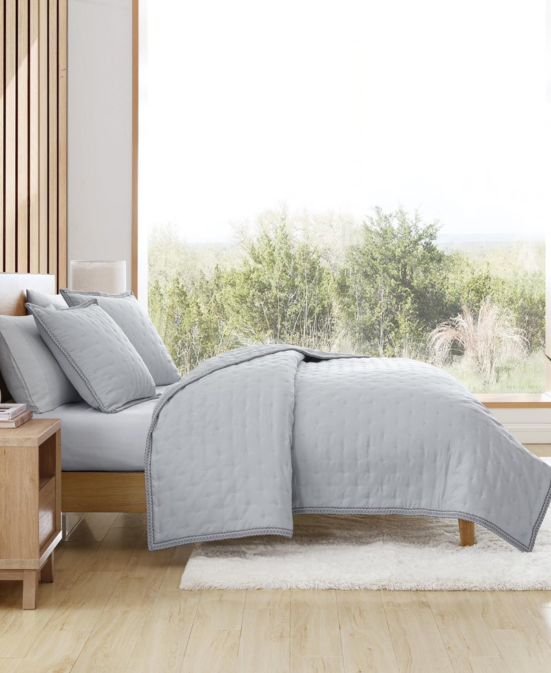 UGG Devon Braid Twin/Twin XL Quilt Set â€“ Soft Lightweight 3-Piece Bedding with Quilt and Shams, Hypoallergenic & Breathable, Twin/Twin XL, Gray Violet - Image 2