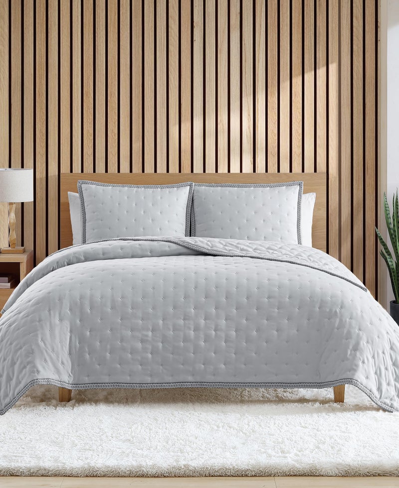 UGG Devon Braid Twin/Twin XL Quilt Set â€“ Soft Lightweight 3-Piece Bedding with Quilt and Shams, Hypoallergenic & Breathable, Twin/Twin XL, Gray Violet - Image 5