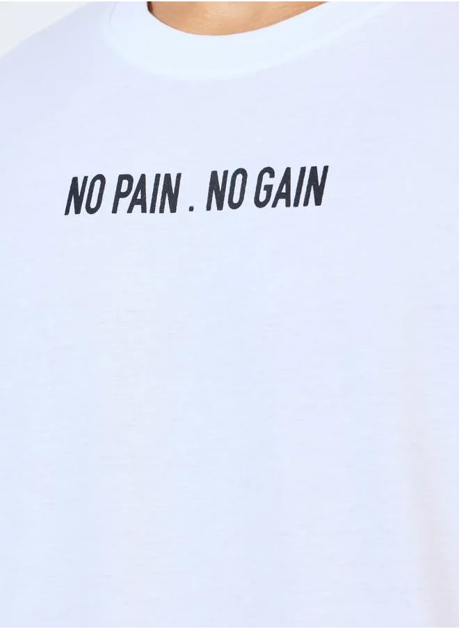 Styli Oversized Back Slogan T-Shirt