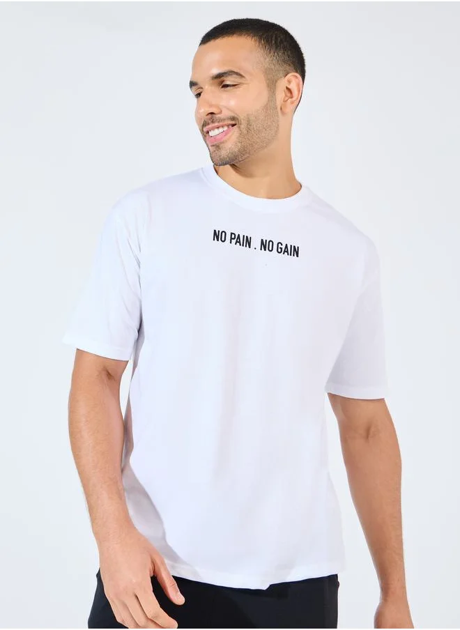 Styli Oversized Back Slogan T-Shirt