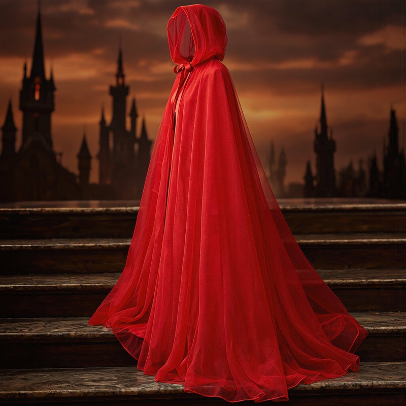 Upgraded Hooded Tulle Cape 185cm Anti Static Non Fray Breathable For Adults - Image 2
