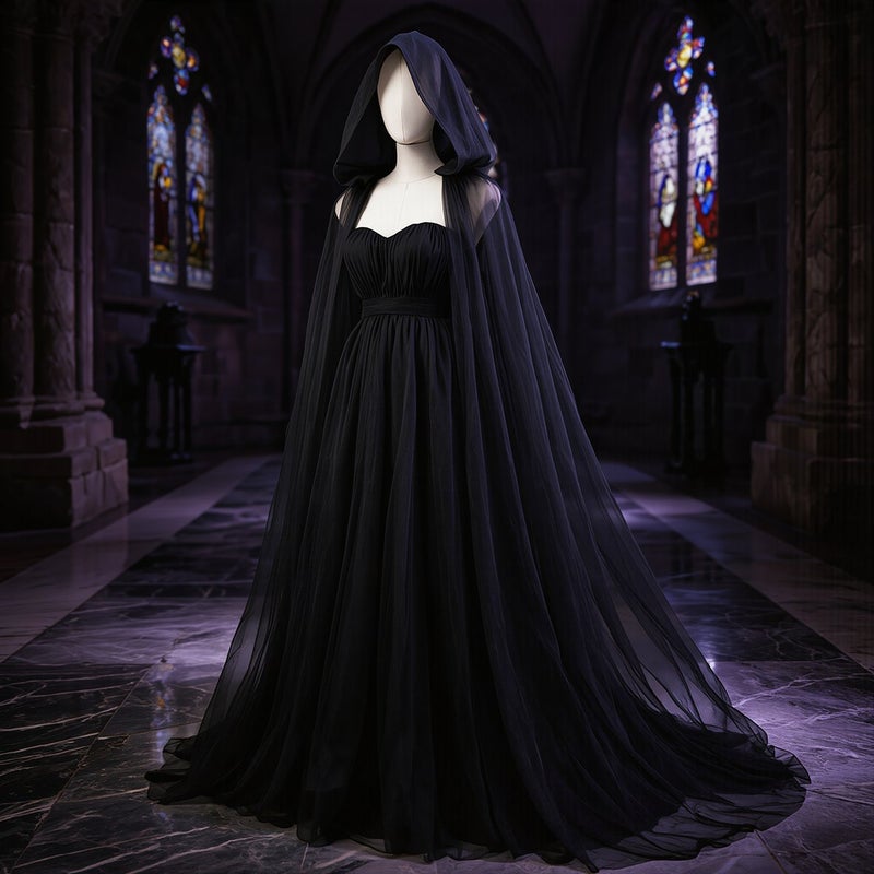Upgraded Hooded Tulle Cape 185cm Anti Static Non Fray Breathable For Adults - Image 4