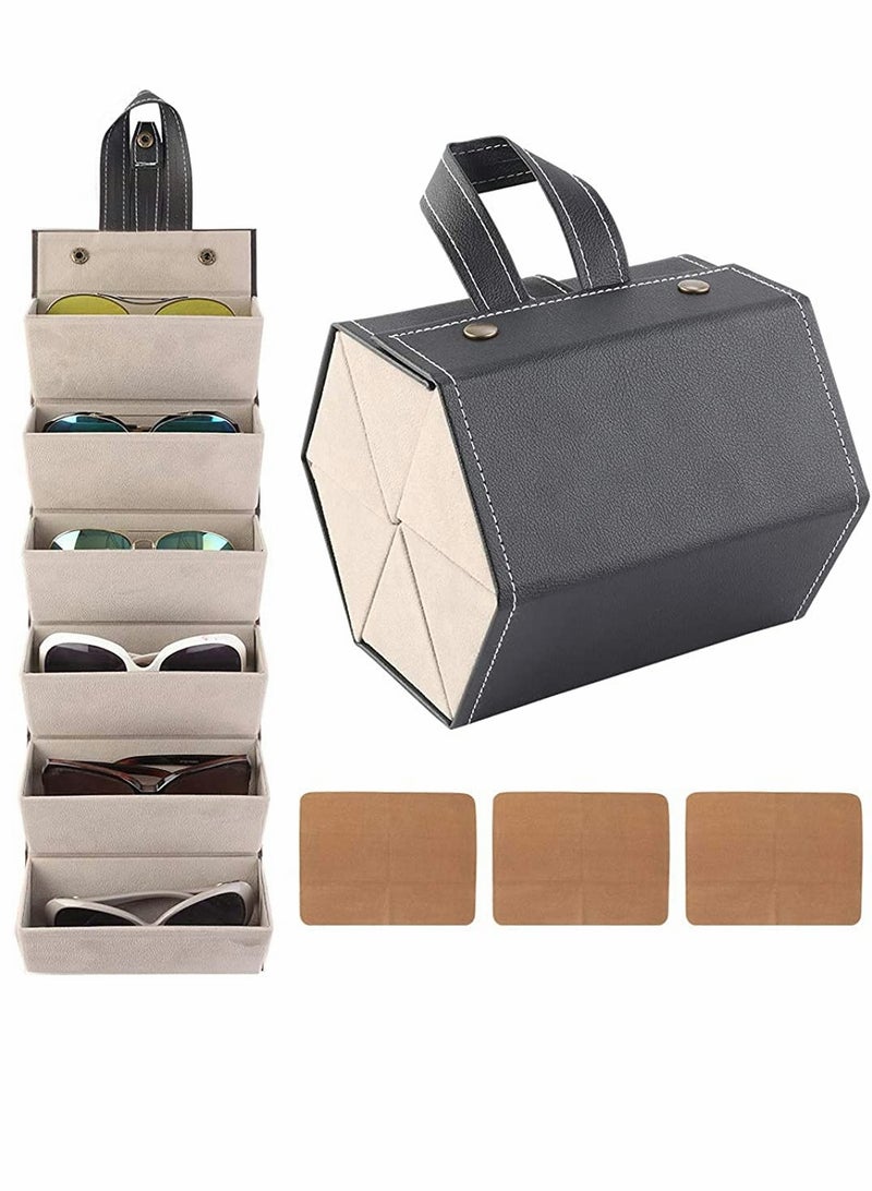 Multi-slot Travel Sunglasses Case -Portable Glasses organizer For Storage & Display