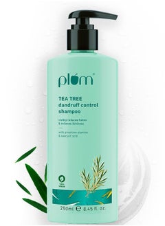 Plum Tea Tree Dandruff Control Shampoo I With Tea Tree Oil, Propanediol Caprylate & Willow Bark Extracts I For All Hair Types Dandruff Control | Sulphate Free | Paraben- Free I 100% Vegan | 250 Ml  - Image 1