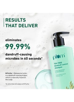 Plum Tea Tree Dandruff Control Shampoo I With Tea Tree Oil, Propanediol Caprylate & Willow Bark Extracts I For All Hair Types Dandruff Control | Sulphate Free | Paraben- Free I 100% Vegan | 250 Ml  - Image 2