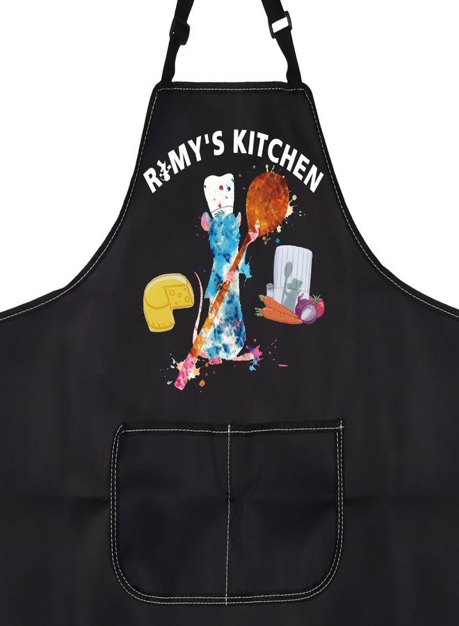 PXTIDY Rat Kitchen Apron With Pockets Remy The Rat Movie Fans Gift Apron For Cooking Waterproof Adjustable - Image 2