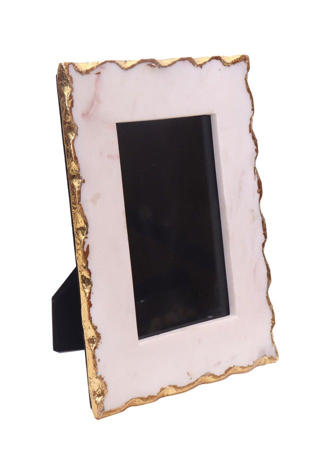 DECORAGE Small White Marble Photo Frame – Elegant Decorative Picture Frame for Home Decor, Tabletop Display - Image 2