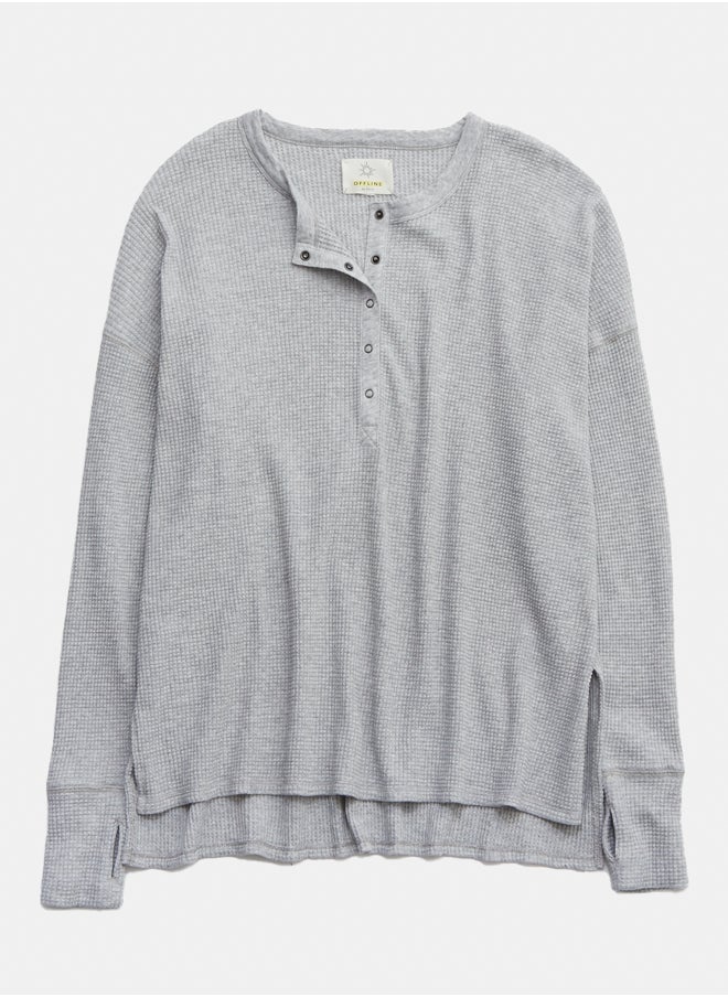 OFFLINE By Aerie Way Back Waffle Henley Long Sleeve T-Shirt - pzsku/Z32E6FB35A2B40F660214Z/45/_/1737447279/ed7a1c15-e4cb-4b39-ad01-20364c6d9248