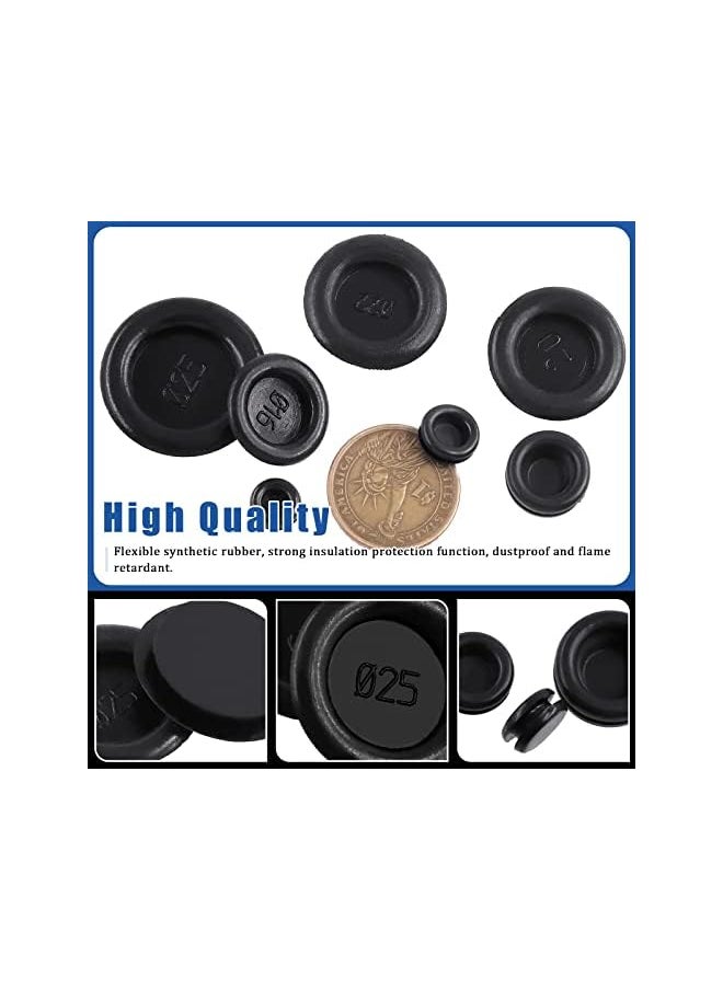 Glarks - Glarks 181Pcs Closed Rubber Grommet Assortment, 7 Size Firewall Hole Plug Set Rubber Grommets Electrical Wire Gasket with 1Pc Retractable Knife for Wire, Plug, Automotive, Plumbing - Image 1