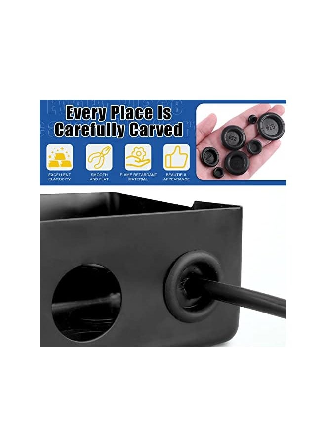 Glarks - Glarks 181Pcs Closed Rubber Grommet Assortment, 7 Size Firewall Hole Plug Set Rubber Grommets Electrical Wire Gasket with 1Pc Retractable Knife for Wire, Plug, Automotive, Plumbing - Image 1