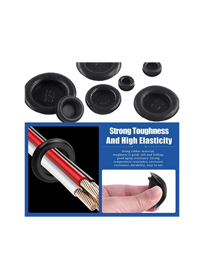 Glarks - Glarks 181Pcs Closed Rubber Grommet Assortment, 7 Size Firewall Hole Plug Set Rubber Grommets Electrical Wire Gasket with 1Pc Retractable Knife for Wire, Plug, Automotive, Plumbing - Image 1