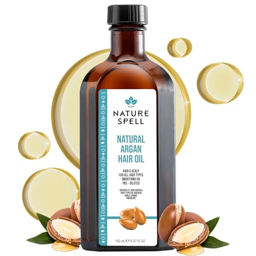 Nature Spell Argan Oil for Hair Body Targets Split Ends Reduces Appearance of Scars 507 Fl Oz - Image 1