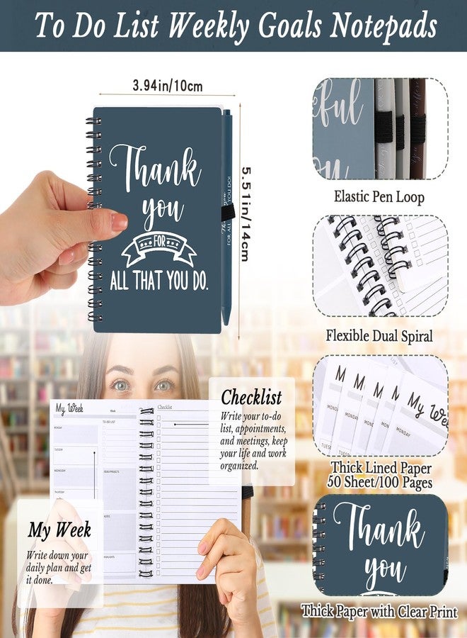 Tellingyou 20 Pcs Employee Appreciation Gifts A6 Kraft Spiral Notebook Journals and Motivational Ballpoint Pens To Do List Memo Pads Inspirational Notepads Weekly Planner Notebook (Neutral Colors) - Image 2