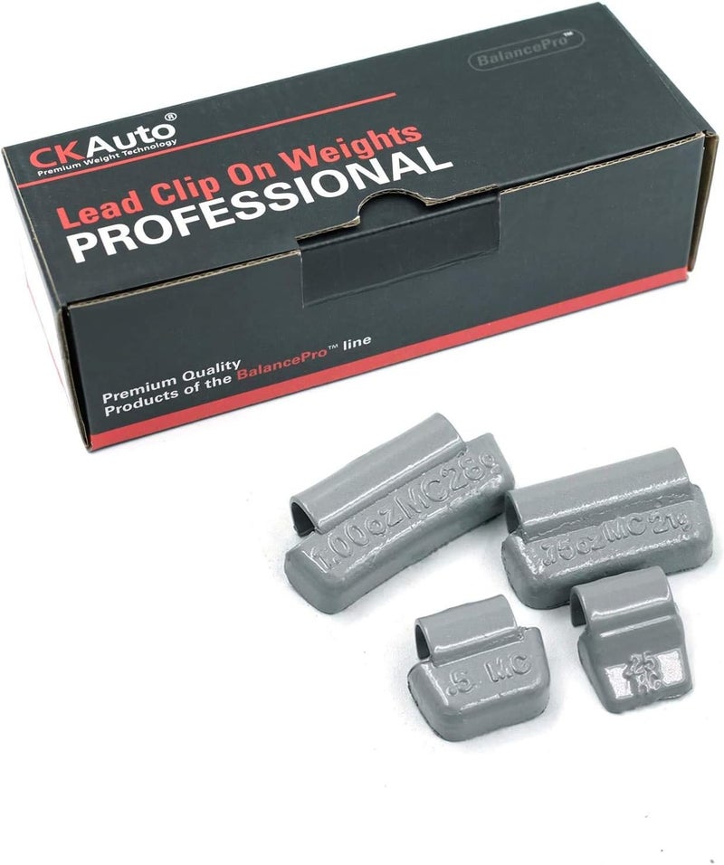 CKAuto MC-Series Coated 0.25oz, 0.5oz, 0.75oz, 1.0oz Lead Clip on Wheel Weight Assortments, 25Pcs/ Style, Total 100Pcs/Box - Image 1