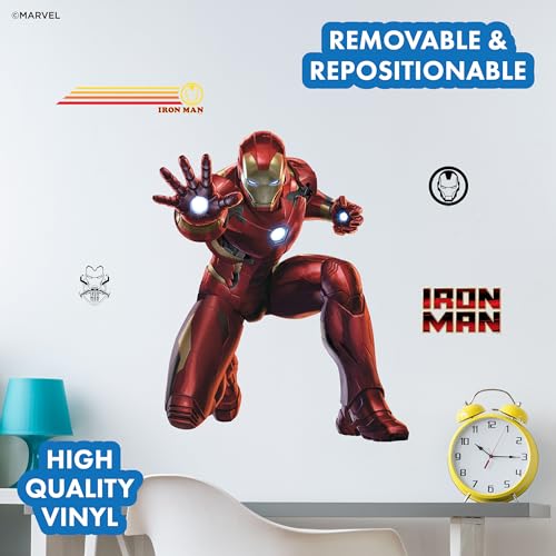 WALL PALZ Marvel Iron Man Wall Decals - 22" Avengers Removable Vinyl Stickers for Kids Bedroom Playroom Bathroom - Peel and Stick Room Décor - Image 2