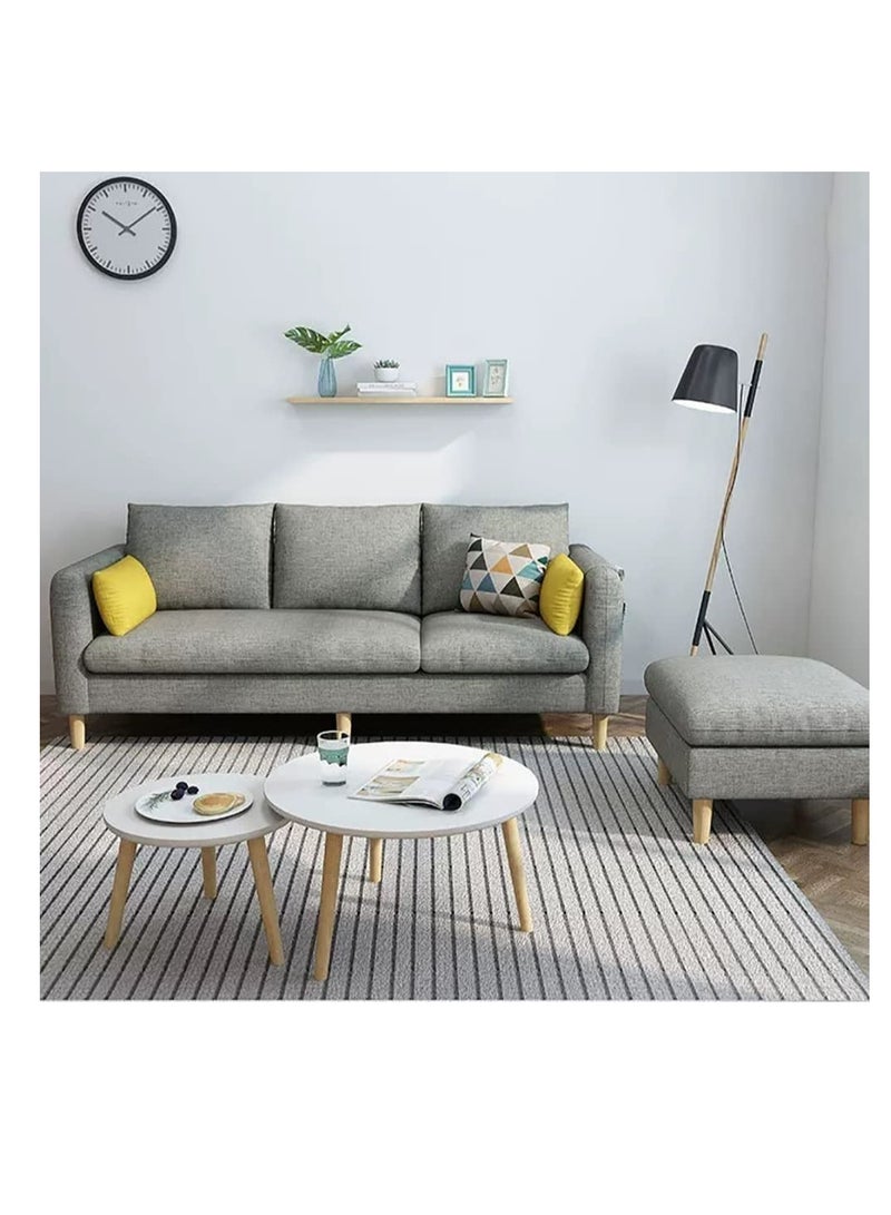 Ripple FURNITURE Sectional Fabric Sofa Set Cotton Furniture Home Apartment Hotel 4 Seater L Shape Grey 178X76X80  - Image 2
