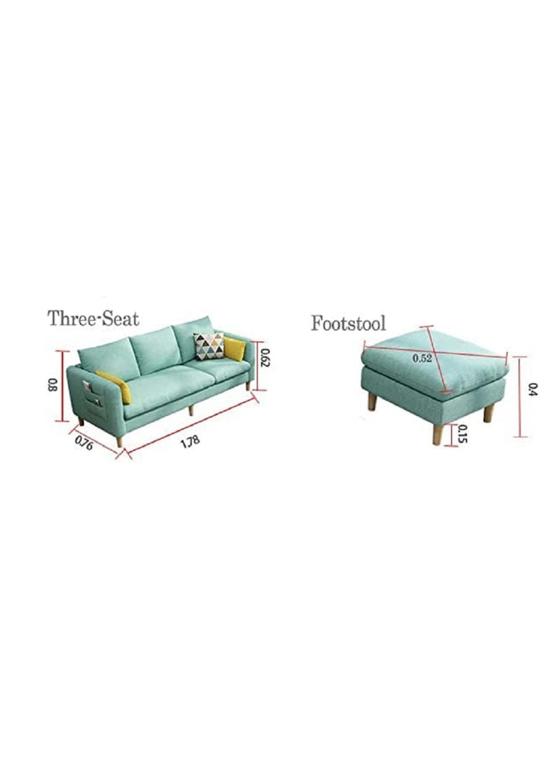 Ripple FURNITURE Sectional Fabric Sofa Set Cotton Furniture Home Apartment Hotel 4 Seater L Shape Grey 178X76X80  - Image 3