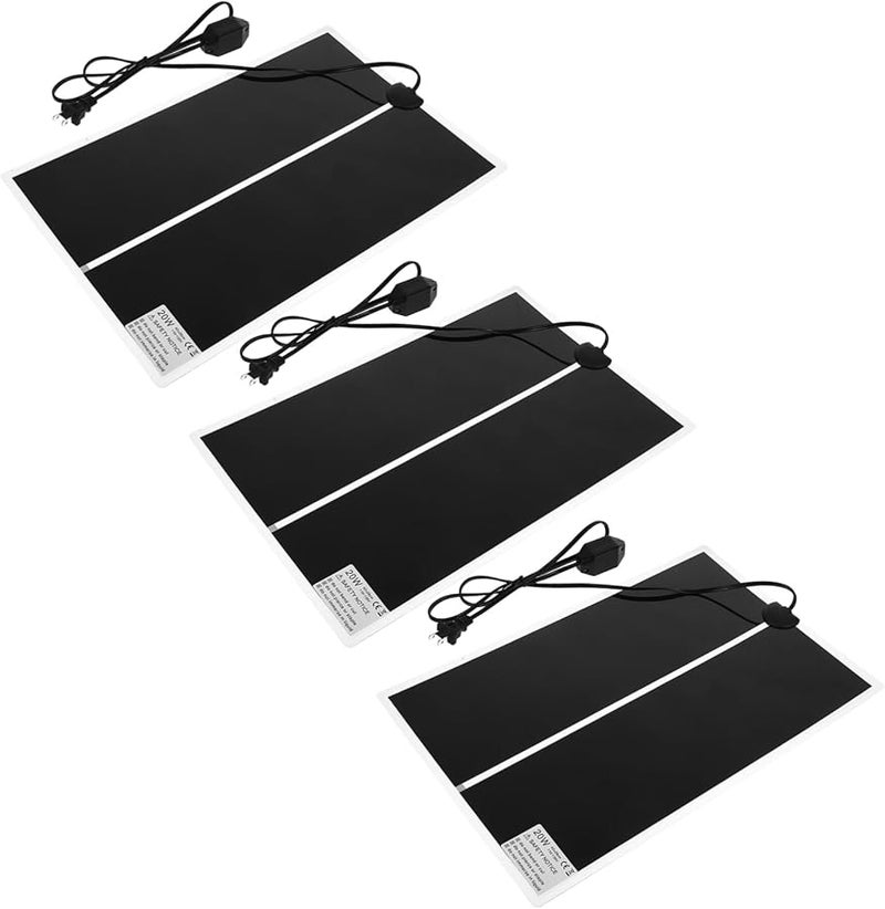 Tehaux 3Pcs سجادة تدفئة للزواحف مع تحكم في درجة الحرارة للأحواض والحاويات - Image 1