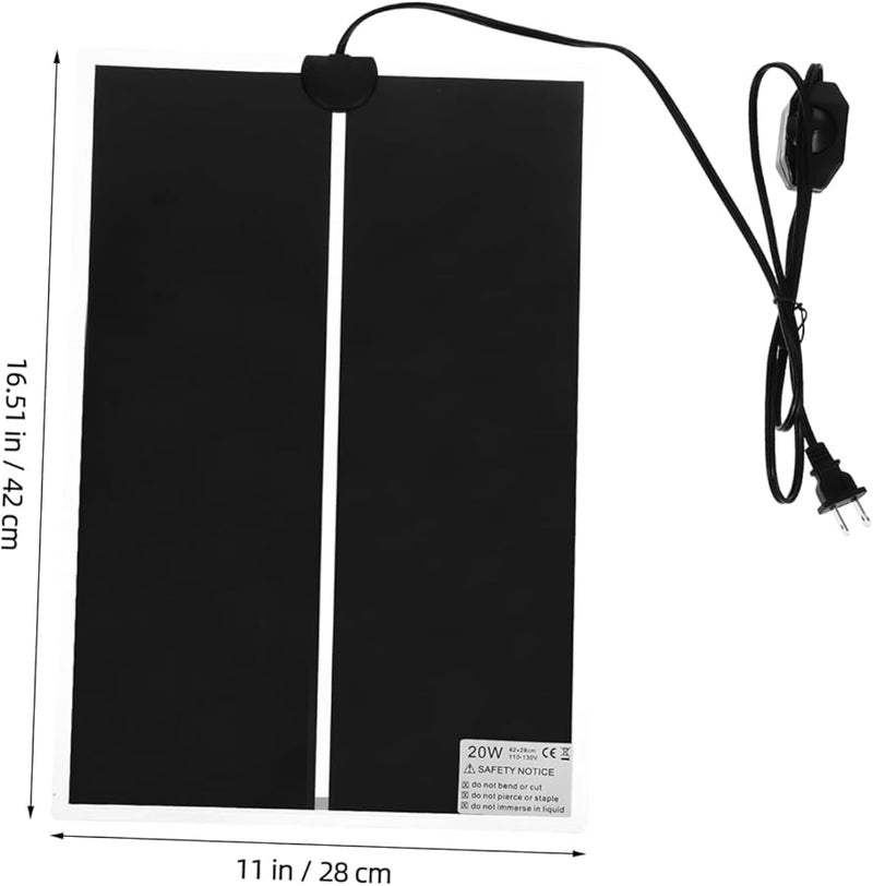 Tehaux 3Pcs سجادة تدفئة للزواحف مع تحكم في درجة الحرارة للأحواض والحاويات - Image 3