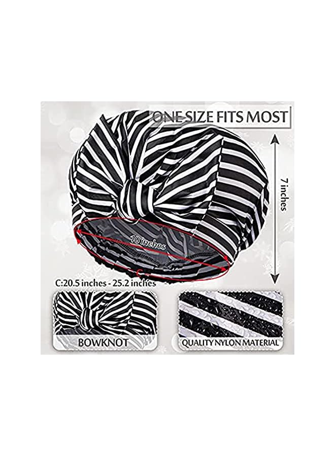 KASTWAVE Pieces Shower Caps For Women Kastwave Waterproof Reusable Shower Hair Caps Elastic Hem Turban Shower Bath Caps Bowknot Silky Satin Bath Hair Caps For Long Short And Curly Hair 3 Styles  - Image 2