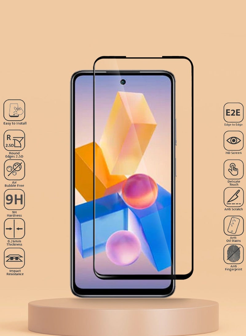 Techie واقي شاشة كامل من الزجاج المقوى عالي الجودة بدرجة صلابة 10H لهاتف Infinix Hot 40 Pro - مضاد للخدش ومضاد لبصمات الأصابع ومضاد للفقاعات - Image 2