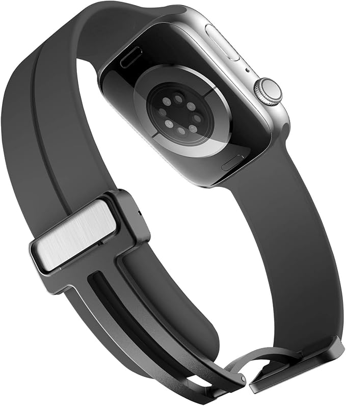 Unipha Magnetic Silicone Band for Apple Watch 49mm 45mm 44mm 42mm, Sport Wristband Strap for iWatch Series 9/8/7/6/5/4/3/SE (2nd Gen)/Ultra 2 for Men & Women – Space Grey - Image 4