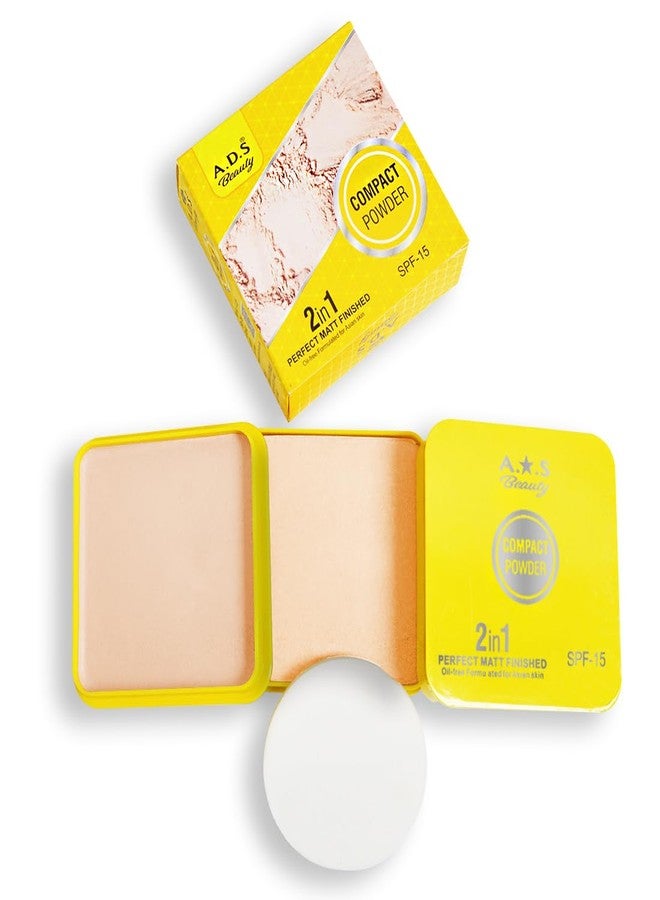 أدبيني بودرة مضغوطة مستوردة من أدبيني، 2 في 1، مع عامل حماية من الشمس SPF 15 | لمسة نهائية مطفية مثالية وتحكم في الزيوت للبشرة الآسيوية، درجة اللون 02 - Image 1