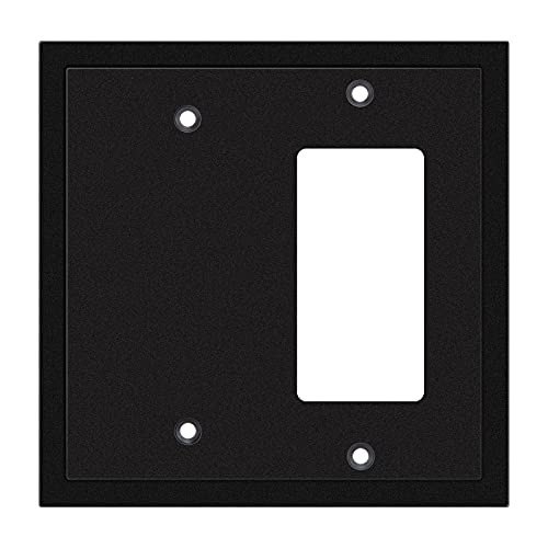 Henne Bery Modern Edge Decorative Wall Plate Switch Plate Outlet Cover, Durable Solid Zinc Alloy (Blank/Decorator, Matte Black) - Image 1
