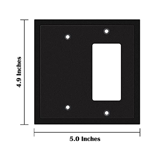 Henne Bery Modern Edge Decorative Wall Plate Switch Plate Outlet Cover, Durable Solid Zinc Alloy (Blank/Decorator, Matte Black) - Image 3