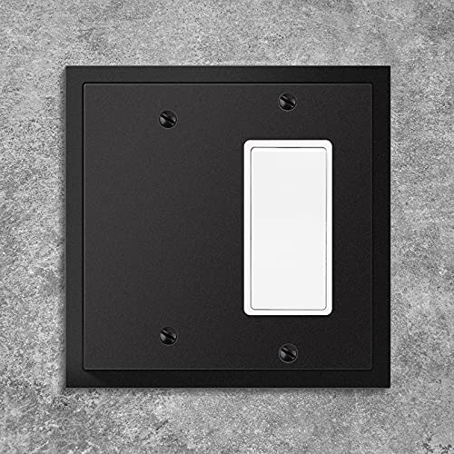 Henne Bery Modern Edge Decorative Wall Plate Switch Plate Outlet Cover, Durable Solid Zinc Alloy (Blank/Decorator, Matte Black) - Image 4