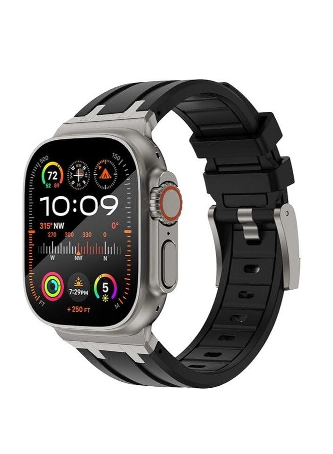 For Apple Watch 45mm Men's Outdoor Sports Bands For Series 9 Black - Image 2