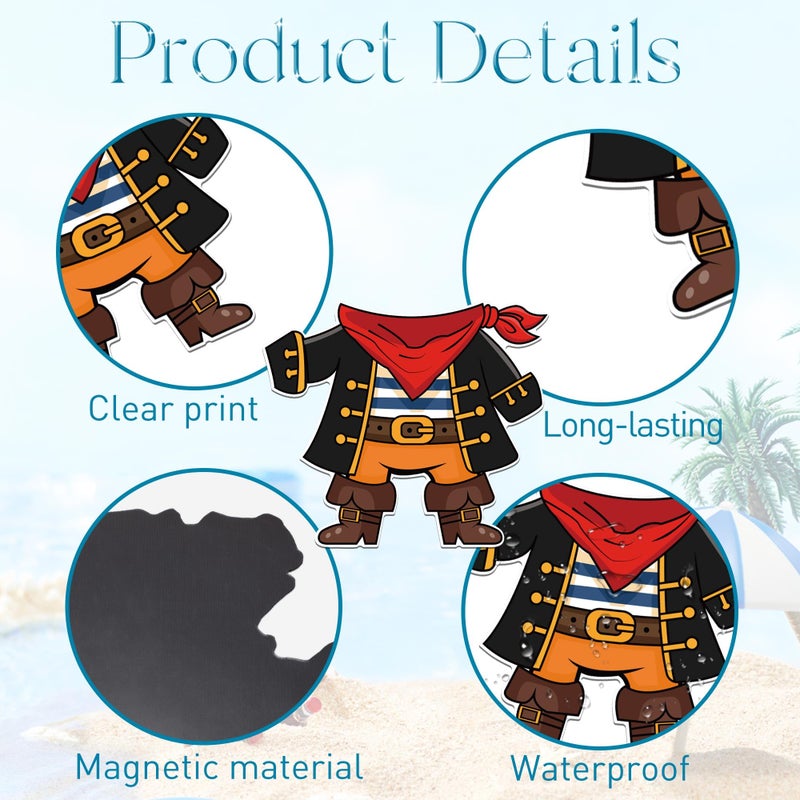 HemerVows 19 Pcs Cruise Door Decorations Magnetic, Pirate Captain Mouse Dress Up Nautical Family Vacation Cruise Ship Door Magnets, Fun Magnetic Ship Cabin Signs Fridge Magnets Decor - Image 3